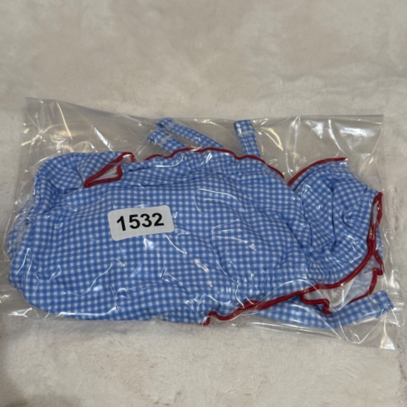 New! Frankies Bikinis xPink Reign Bikini Bottom Marina Gingham Blue 31532 - Picture 10 of 10